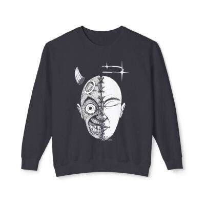 Half Face – Unisex Lightweight Crewneck Sweatshirt