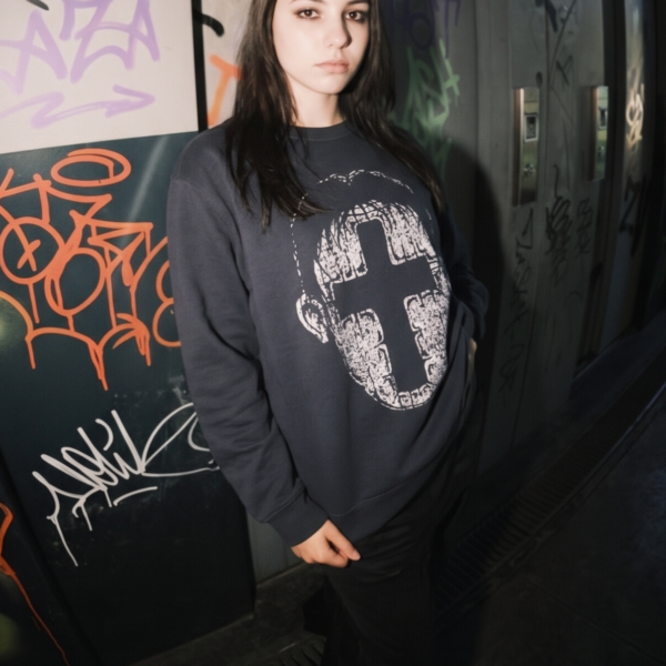 Cross Face – Unisex Lightweight Crewneck Sweatshirt